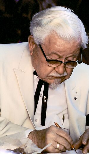 Colonel Harland Sanders in character (cropped) 2.jpg