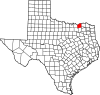 State map highlighting Fannin County