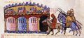 Georgios Maniakes is brought captive to Constantinople (Fol. 213v bottom)