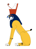Har-em-akhet or Heru-ur, two forms of Horus in which he had the body of a lion