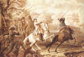 Russian forces charge against the Ottomans in the Battle of Kagul, southern Bessarabia, 1770.
