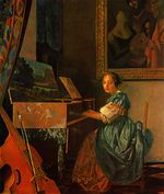 A Lady Seated at a Virginal (معرض الفن الوطني، لندن) (1672)