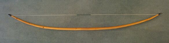 The English longbow – a simple but very powerful spring made of yew, measuring 2 m (6 ft 7 in) long, with a 470 N (105 lbf) draw weight, with each limb functionally a cantilever spring and the entire bow acting as an extension arc spring.