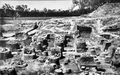 Ruins of pillared hall at Kumrahar site at Pataliputra.