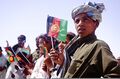 Afghans with national flags