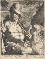 Christ and Mary Magdalene in the garden. Sadeler engraving after Bartholomeus Spranger