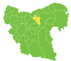 موقع ناحية عريمة في محافظة حلب.