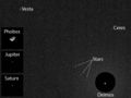 First asteroid image (Ceres and Vesta) from Mars - viewed by Curiosity (April 20, 2014).