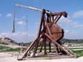 Reconstruction of a trebuchet at Château des Baux, France