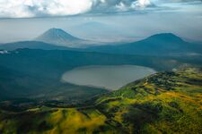 Ol Doinyo Lengai and Lake Empakaai.jpg