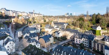 View of the Luxembourg center cityscape from Cité Judiciaire