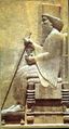 Outline tracing of the figure of Darius on the Behistun inscription
