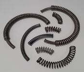 Selection of various arc springs and arc spring systems (systems consisting of inner and outer arc springs).