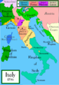 Map of Italy in 1796 AD