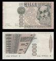 L.1,000 lire – obverse and reverse – printed in 1982