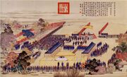 The emperor in the suburbs personally receives news of the officers and soldiers who distinguished themselves in the campaign against the Muslim tribes. By Jean-Damascène Sallusti.