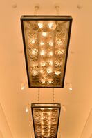 A lighting fixture in the great dining room in the Tokyo Metropolitan Teien Art Museum.