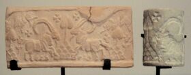 Susa III/ Proto-Elamite cylinder seal 3150-2800 BC Louvre Museum Sb 2675