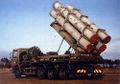 Danish mobile missile battery for holding four Harpoon missiles
