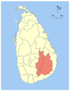 Area map of Uva, Sri Lanka