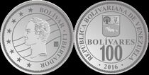 Moneda de cien bolívares anverso y reverso año 2016.jpg