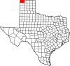 State map highlighting Dallam County