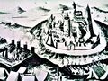 A depiction of 1790 Habsburg siege of the castle.