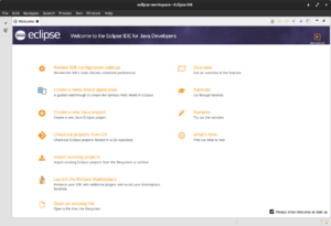 Welcome screen of Eclipse 4.12