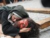 المسيح في طريق الآلام أثناء احتفالات عيد الفصح في بوخارست 13 أبريل 2012