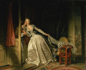 القبلة المسروقة، بريشة جان-اونوريه فراگونار، 1780s، الصورة كانت من مجموعة الملك[2]