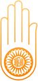 Wheel in Jain Symbol of Ahimsa represents dharmachakra