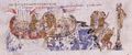 Cretan Saracens pursue Krateros and capture and hang him at Kos (Fol. 41r bottom)