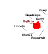 State map highlighting De Baca County
