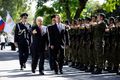 At a welcoming ceremony of Dmitry Medvedev.