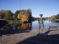 Statue of Sola i Karlstad, next to Klarälven