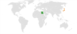 Map indicating locations of Egypt and Jordan