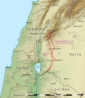 تل أبو الندى is located in مرتفعات الجولان