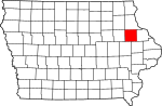 State map highlighting Delaware County