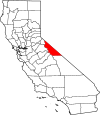 State map highlighting Mono County