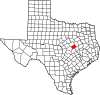 State map highlighting Falls County