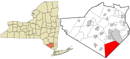 Location in Orange County and the state of New York.