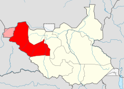 الموقع في جنوب السودان.