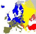 Approximate spread of Protestantism at the Reformation's peak. Crypto-Protestants, Crypto-papists, and Crypto-Muslims are not shown.