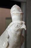 Statue of Horus from the reign of Amenhotep II (Eighteenth Dynasty, 1400 BCEح. 1400 BCE) in the Musée royal de Mariemont, Belgium