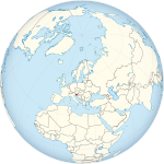 Map showing Slovenia in an orthographic projection