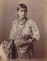 Kandyan Sinhalese lady wearing a traditional Kandyan sari (osaria).