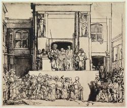 Christ presented to the People, drypoint, 1655, State I of VII.