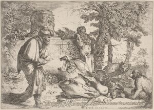 Diogenes holding a lamp during daylight searching for an honest man.