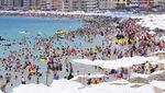 مصطافون على شاطئ المكس .jpg