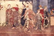 The Italian circle dance made up of females, which features the "bridge"